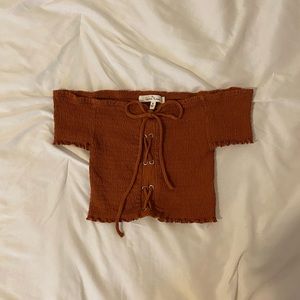 Love Tree lace up crop top